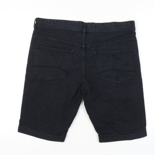 Denim Co Men's Black Shorts W36 Regular Fit Casual