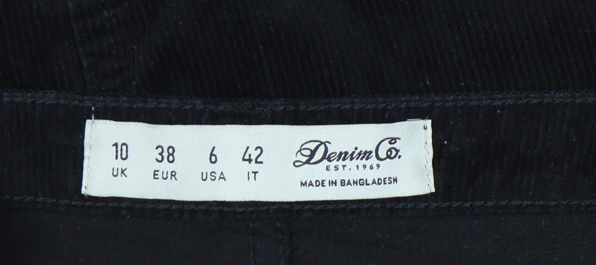 Denim Co. Women's Black Corduroy Skirt Size 10