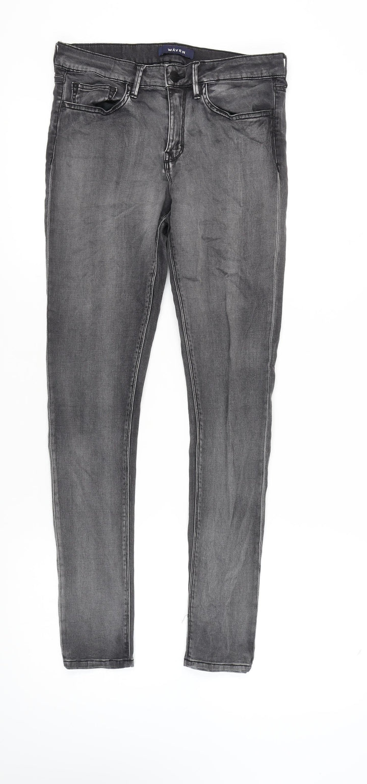 Wåven Women's Grey Mid-Rise Denim Jeans Size 12
