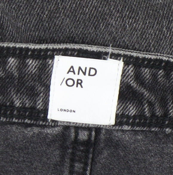 AND/OR Women's Grey Denim Skirt Size 14
