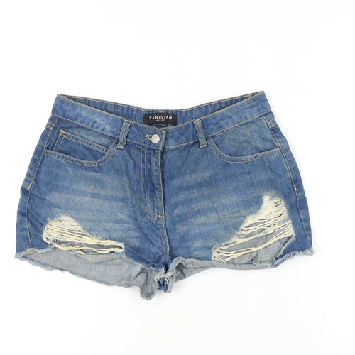 Parisian Women Blue Denim Petites Cut-Off Shorts Size 12