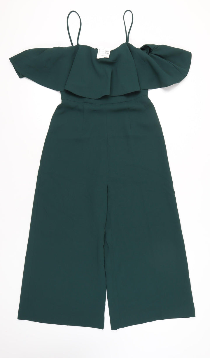 H&M Women's Green Off-Shoulder Jumpsuit Size 8