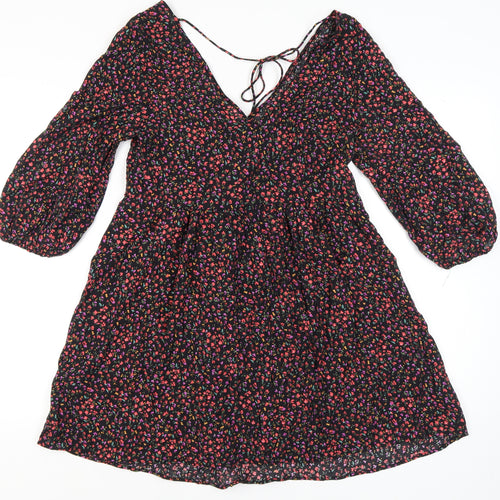 H&M Women's Floral A-Line Dress, Multicoloured, Size S