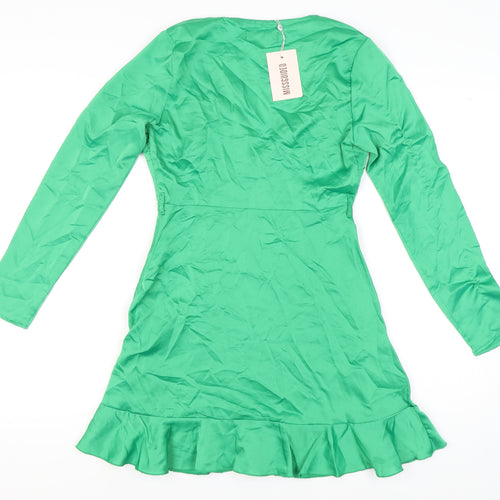 Missguided Women's Green Wrap Dress Size 8
