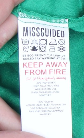 Missguided Women's Green Wrap Dress Size 8