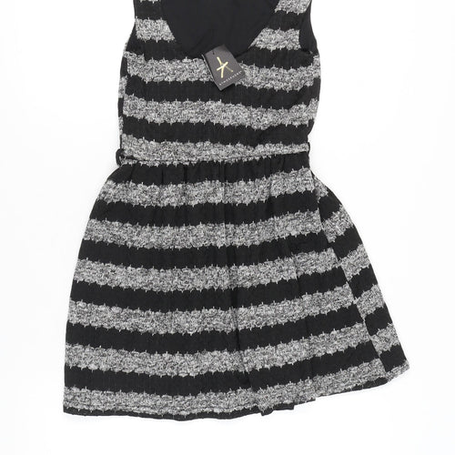 Atmosphere Women's Black Striped Skater Dress Size 10
