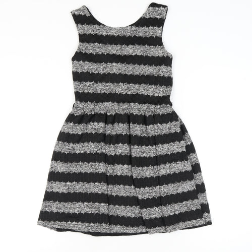 Atmosphere Women's Black Striped Skater Dress Size 10