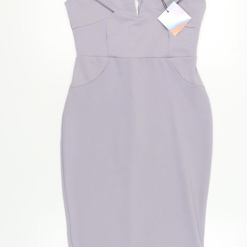 Missguided Women's Grey Off Shoulder Midi Pencil Dress
