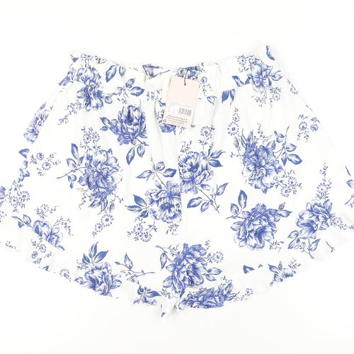 Missguided Women’s White Floral Shorts, Size 20, Plus Size