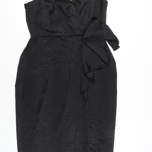 New Look Women's Black Wrap Midi Dress Size 12