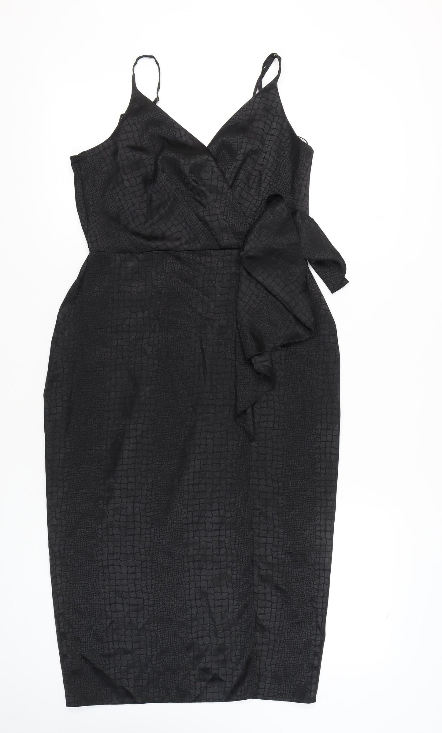 New Look Women's Black Wrap Midi Dress Size 12