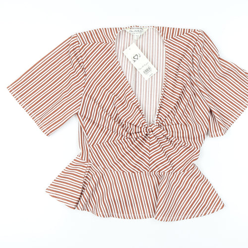 Miss Selfridge Women’s Striped Wrap Blouse Size 8