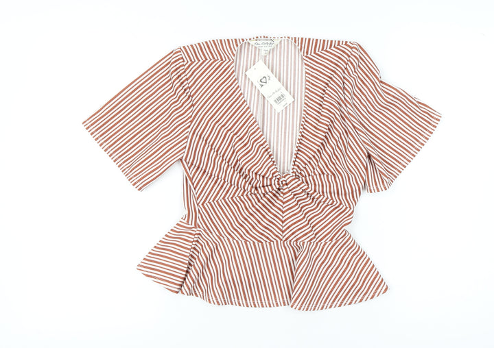Miss Selfridge Women’s Striped Wrap Blouse Size 8