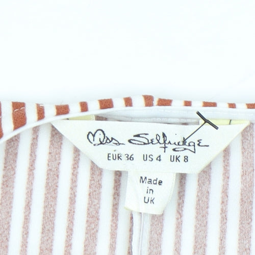Miss Selfridge Women’s Striped Wrap Blouse Size 8