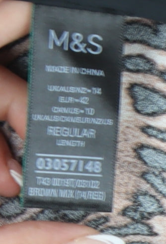 Marks and Spencer Women's Brown Animal Print One Shoulder Top