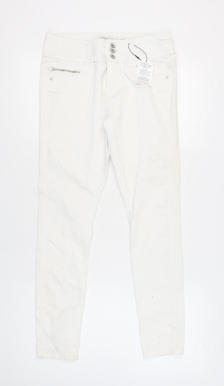 Denim Co. Women's White Skinny Jeans, Size 12
