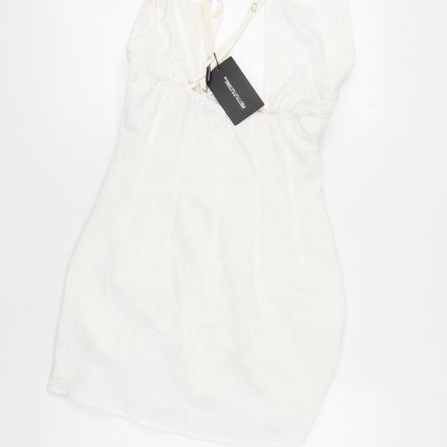 PrettyLittleThing Women’s White Bodycon Dress Size 12
