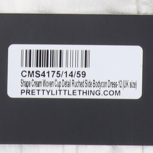 PrettyLittleThing Women’s White Bodycon Dress Size 12