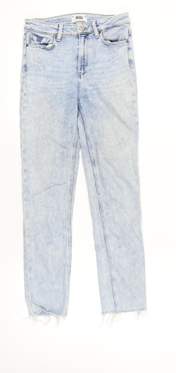 Paige Women's Blue Slim Fit Distressed Jeans Size 27