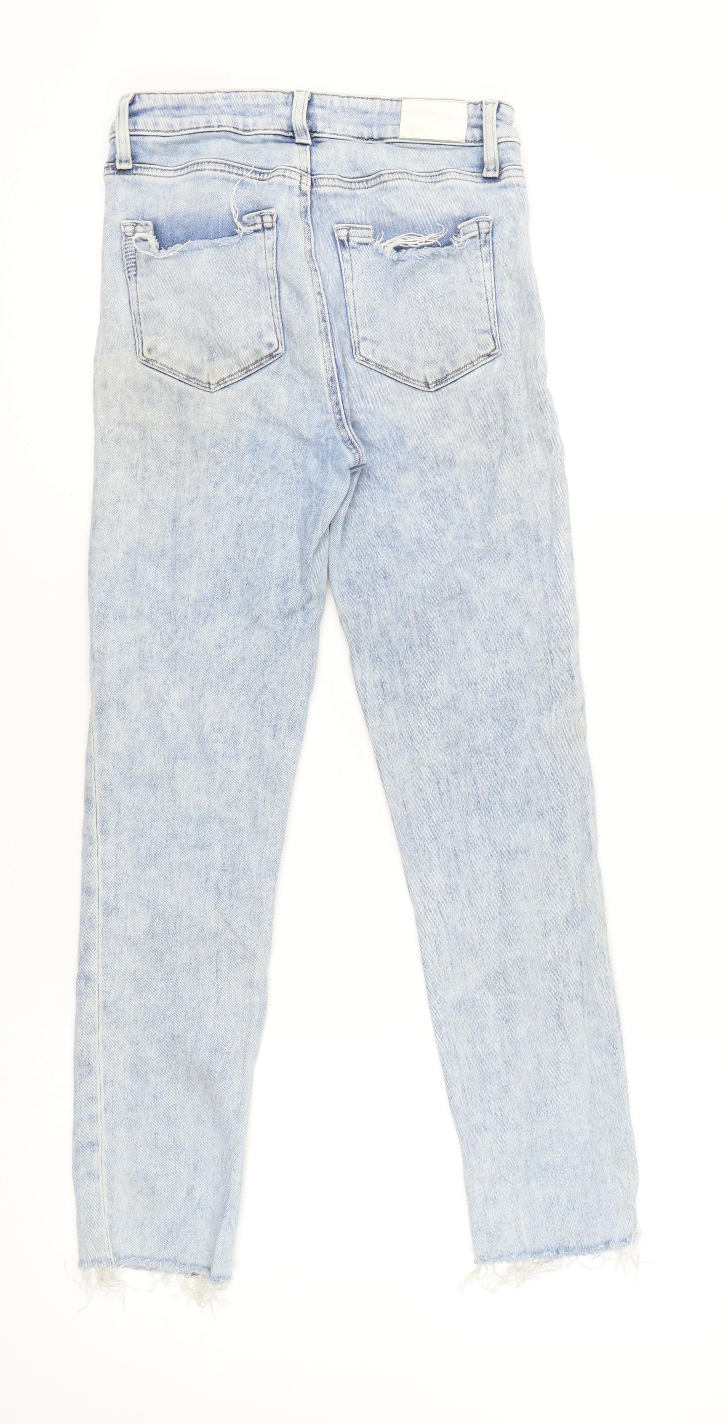 Paige Women's Blue Slim Fit Distressed Jeans Size 27