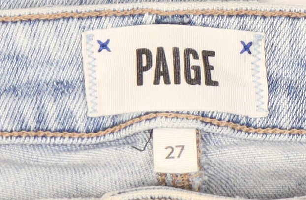 Paige Women's Blue Slim Fit Distressed Jeans Size 27