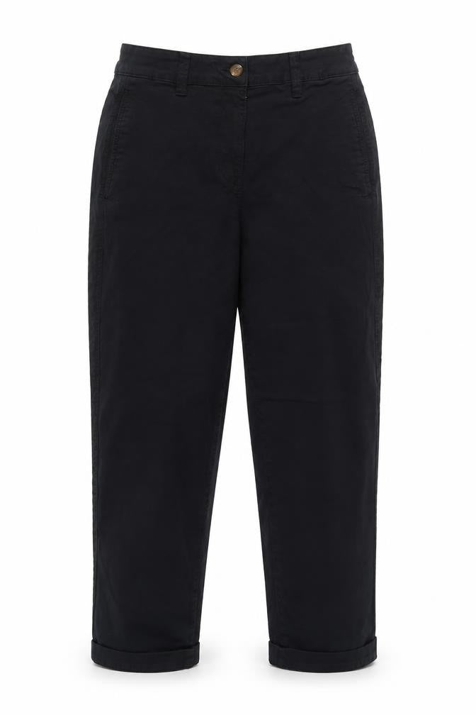 Front view of H&M Women's Black Chino Trousers, size 12