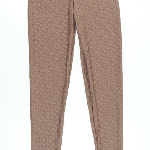 PrettyLittleThing Women's Brown Geometric Leggings Size 10