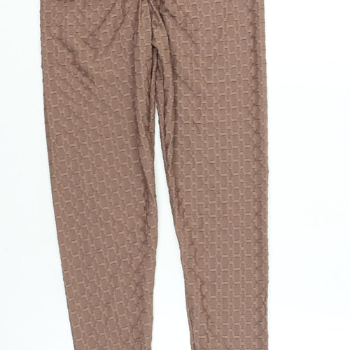 PrettyLittleThing Women's Brown Geometric Leggings Size 10