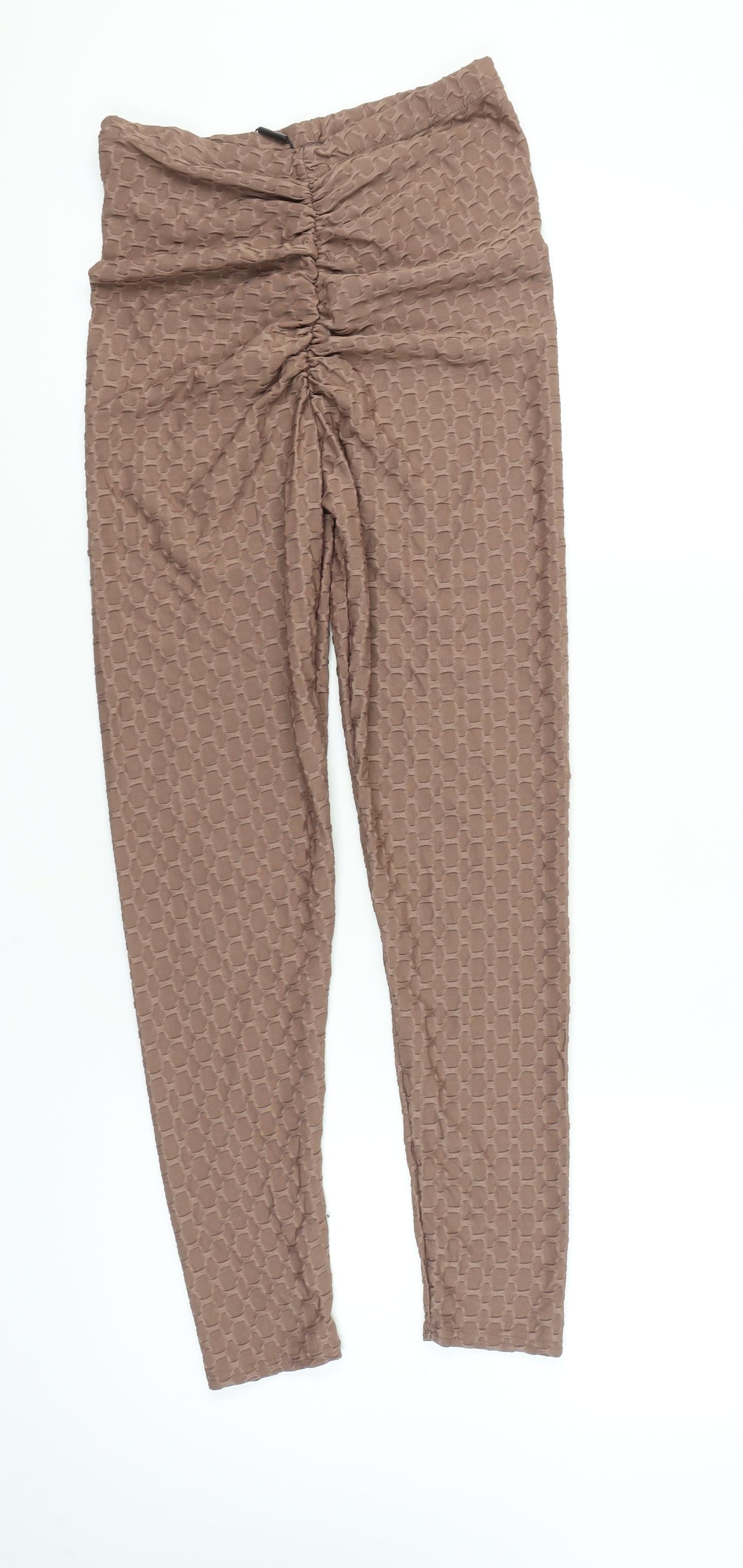 PrettyLittleThing Women's Brown Geometric Leggings Size 10