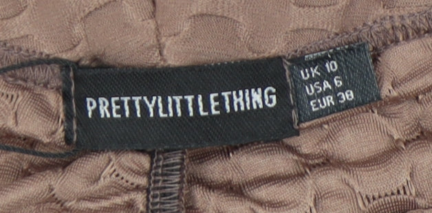 PrettyLittleThing Women's Brown Geometric Leggings Size 10