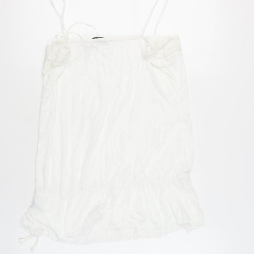 New Look Women's White Camisole, Size 16, Lace Accent