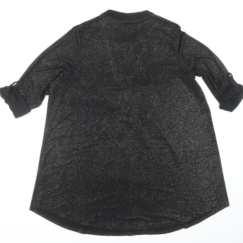Roman Women's Black Blouse Size 20, 3/4 Sleeve, Button Accent