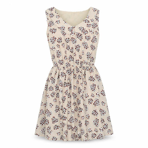 Pussycat London Women's Beige Floral Sleeveless Dress Size 10