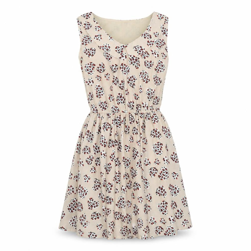 Pussycat London Women's Beige Floral Sleeveless Dress Size 10