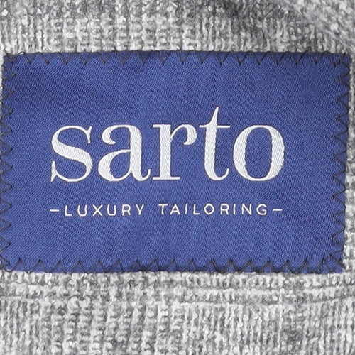 Sarto Men's Grey Check Tweed Blazer Jacket