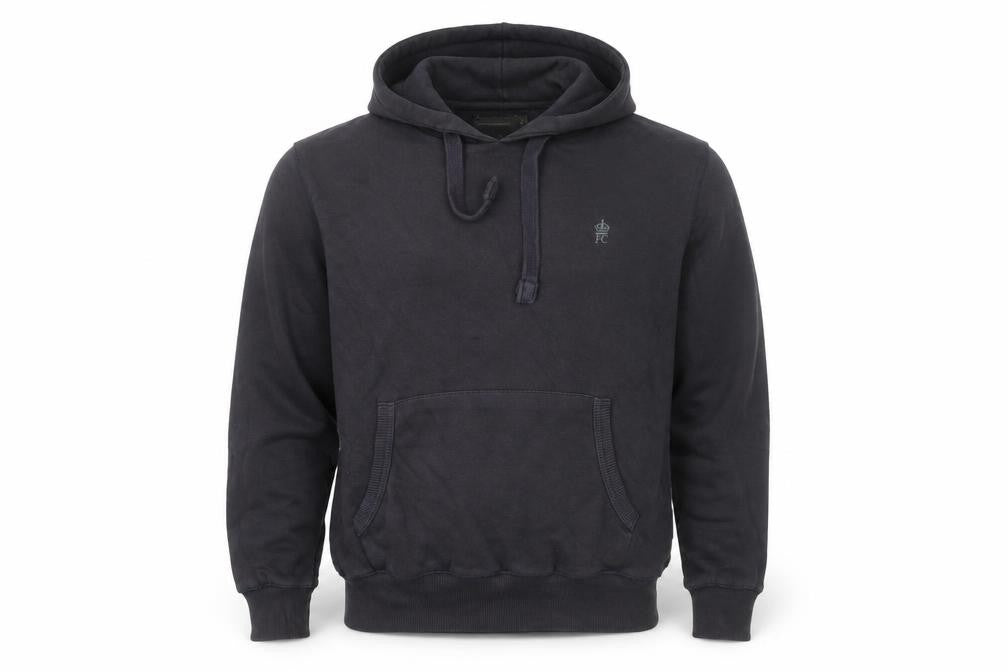 Front view of French Connection Men's Black Pullover Hoodie Small