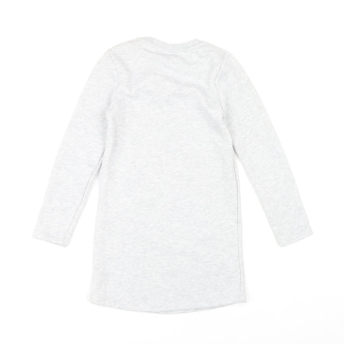 Shopkins Girls Grey Multicoloured Long Sleeve Dress, Size 9-10 Years