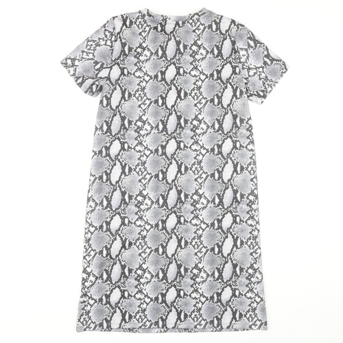 Primark Women Grey Animal Print Shift Dress Size 10