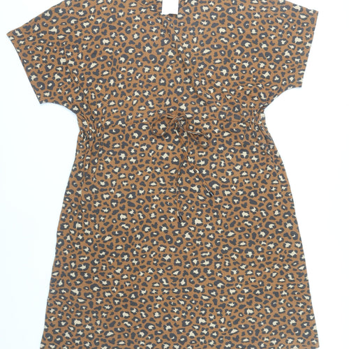 George Women's Brown Animal Print Dress Size 16