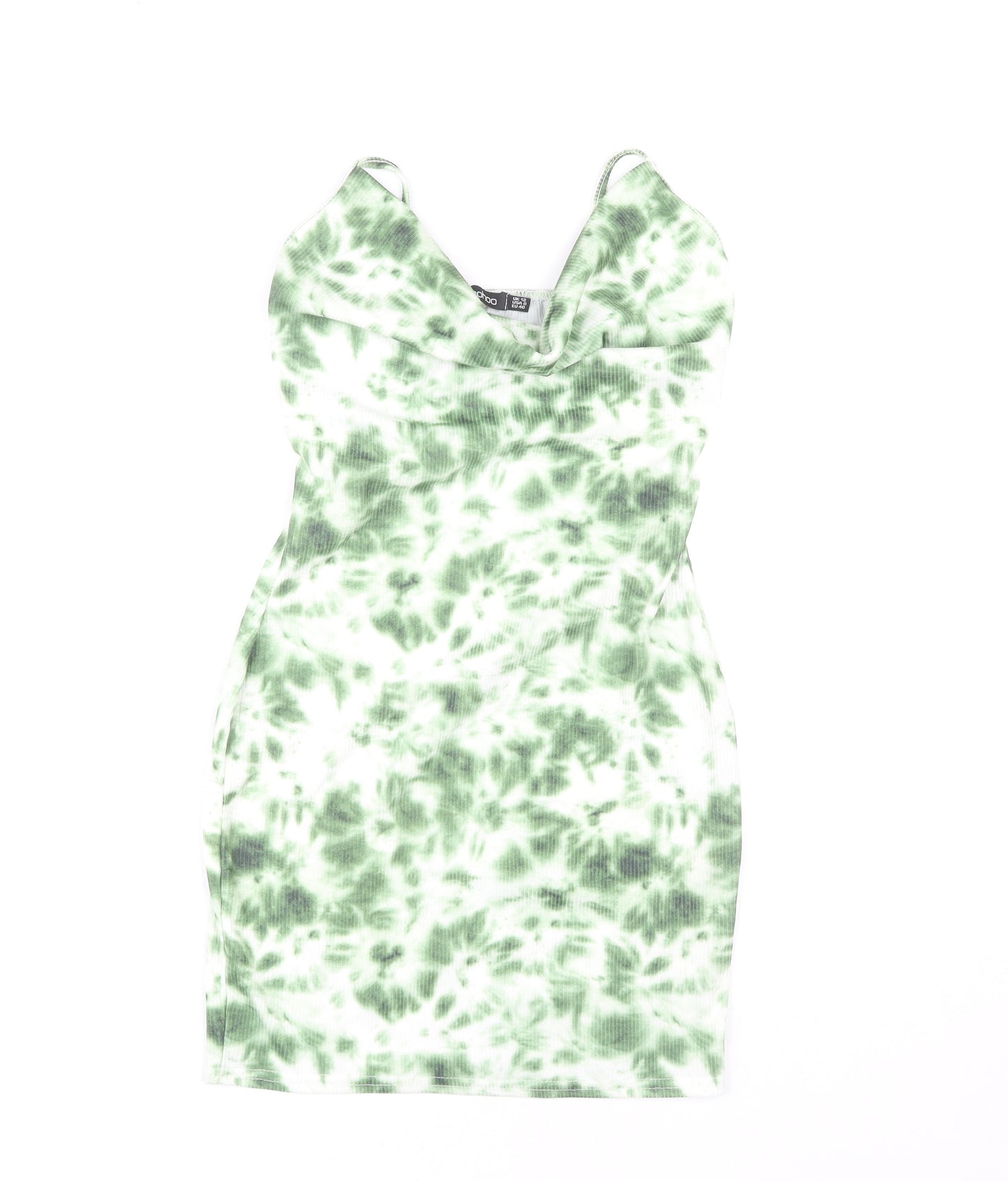 Boohoo Women's Green Tie Dye Dress Size 12