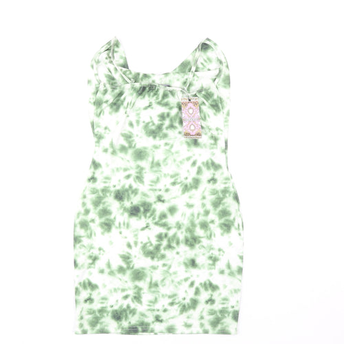 Boohoo Women's Green Tie Dye Dress Size 12