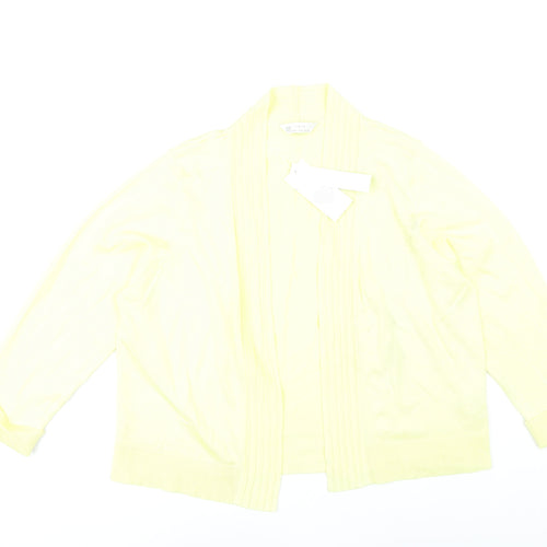BHS Women's Yellow Open Front Cardigan, Size 18, Spring Casual