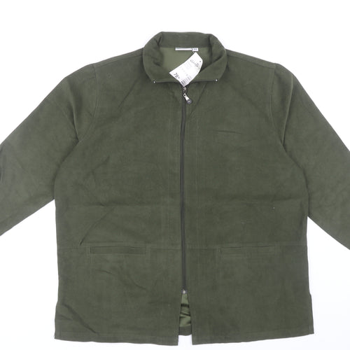 Avitano Women's Green Mid-Length Zip Jacket, Size 16