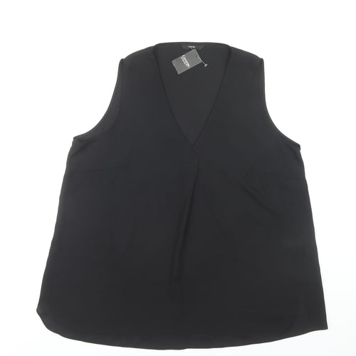 George Women's Black V-Neck Sleeveless Tank - Size 16
