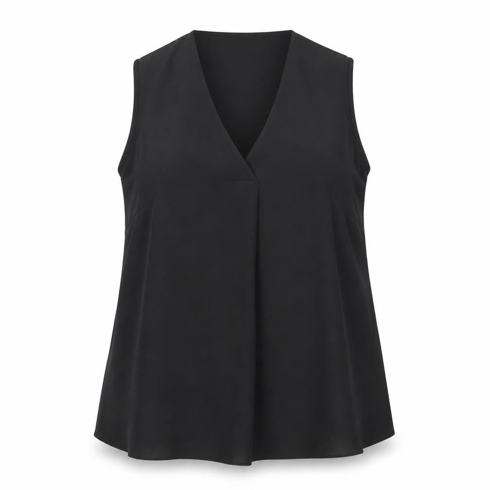 Front view of George Women's Black V-Neck Sleeveless Tank -, size 16