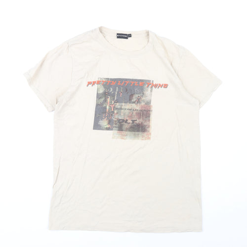 PrettyLittleThing Women's Beige T-Shirt S Casual