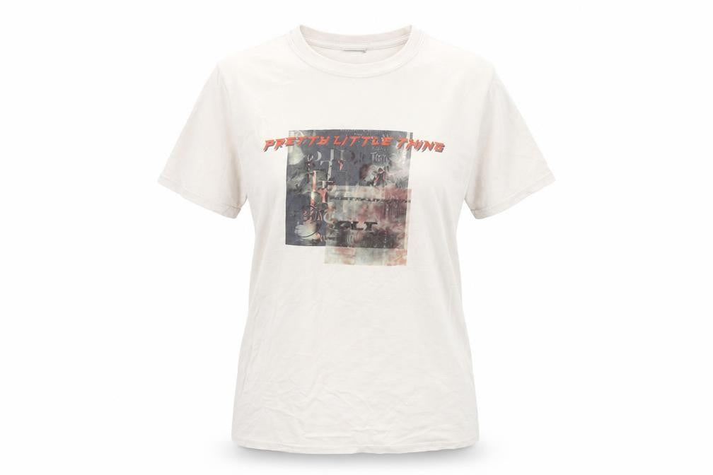 Front view of PRETTYLITTLETHING Women's Beige T-Shirt S Casual