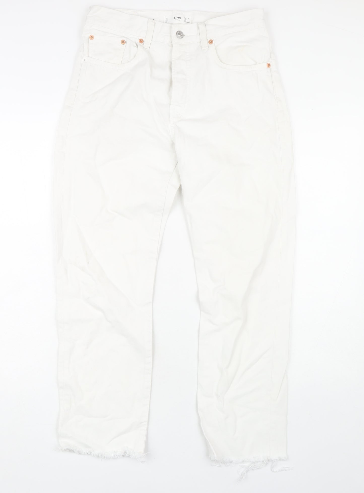 MNG Women's White Straight Jeans Size 8