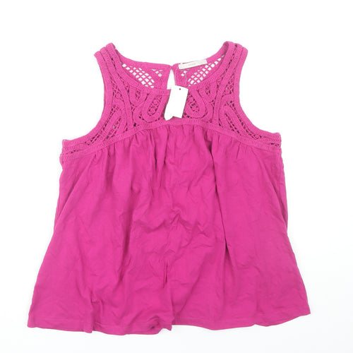 George Women's Pink Tank Top Size 16 with Crochet Accent