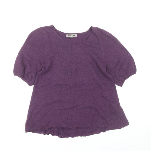 Jigsaw Women's Purple Round Neck Knit Jumper S